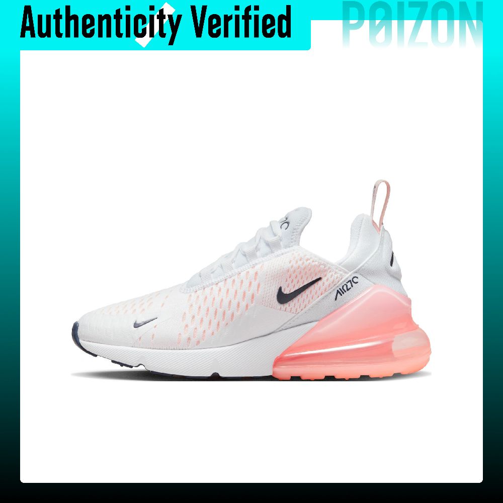 Nike Shoes Air Max 270 - ナイキ エア マックス 270 ESS メッシュ、テキスタイル素材のクッション性を備えたローカットのカジュアルシューズ、レディース、ホワイト、ピンク、AH6789-110