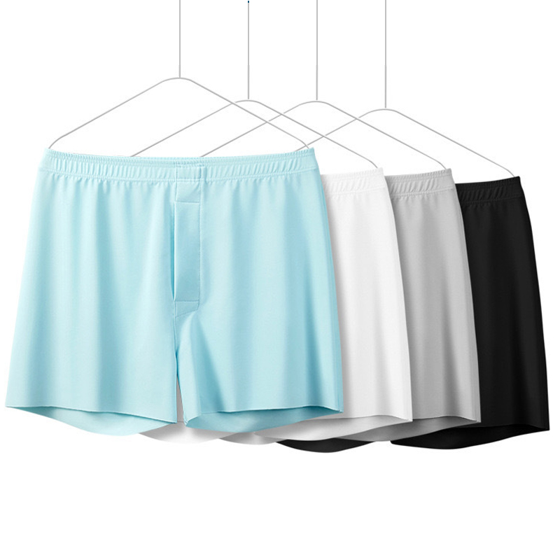 Boyshort Underwear - メンズアイスシルクボクサーパンツ,ルーズフィット,ミッドウエスト,ラージサイズ,快適なホームウェア,下着,パンティー,1ピース