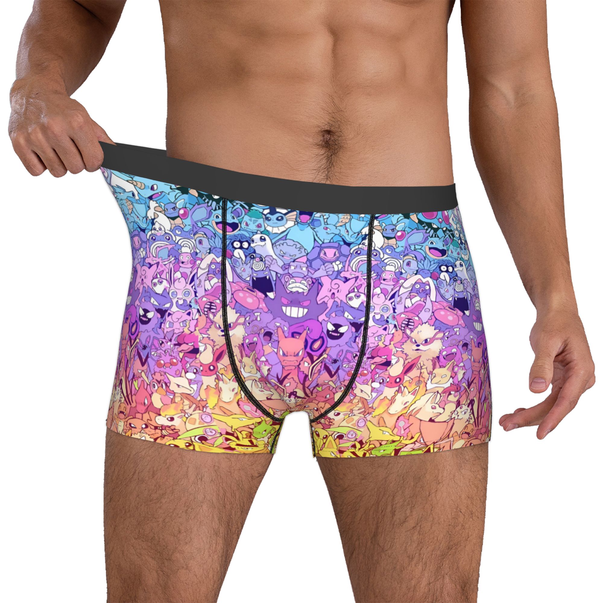 Boyshort Underwear - カスタムB-Bikachuesホットマンガ下着男性用プリントボクサーショーツパンツブリーフソフト下着