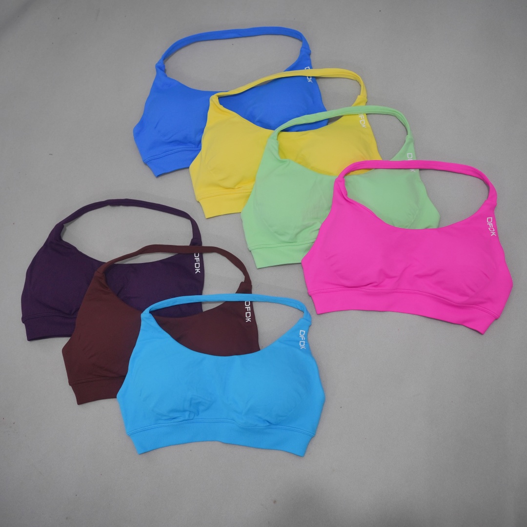 Sports Bra High Impact - DFDK レディース シームレス スポーツブラ ハイサポート プッシュアップ