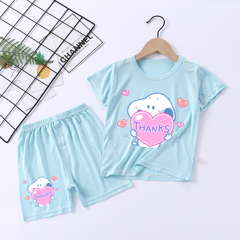 スヌーピーの男の子女の子用寝間着、可愛い漫画柄パジャマセット - Boyshort Underwear のレビューと価格