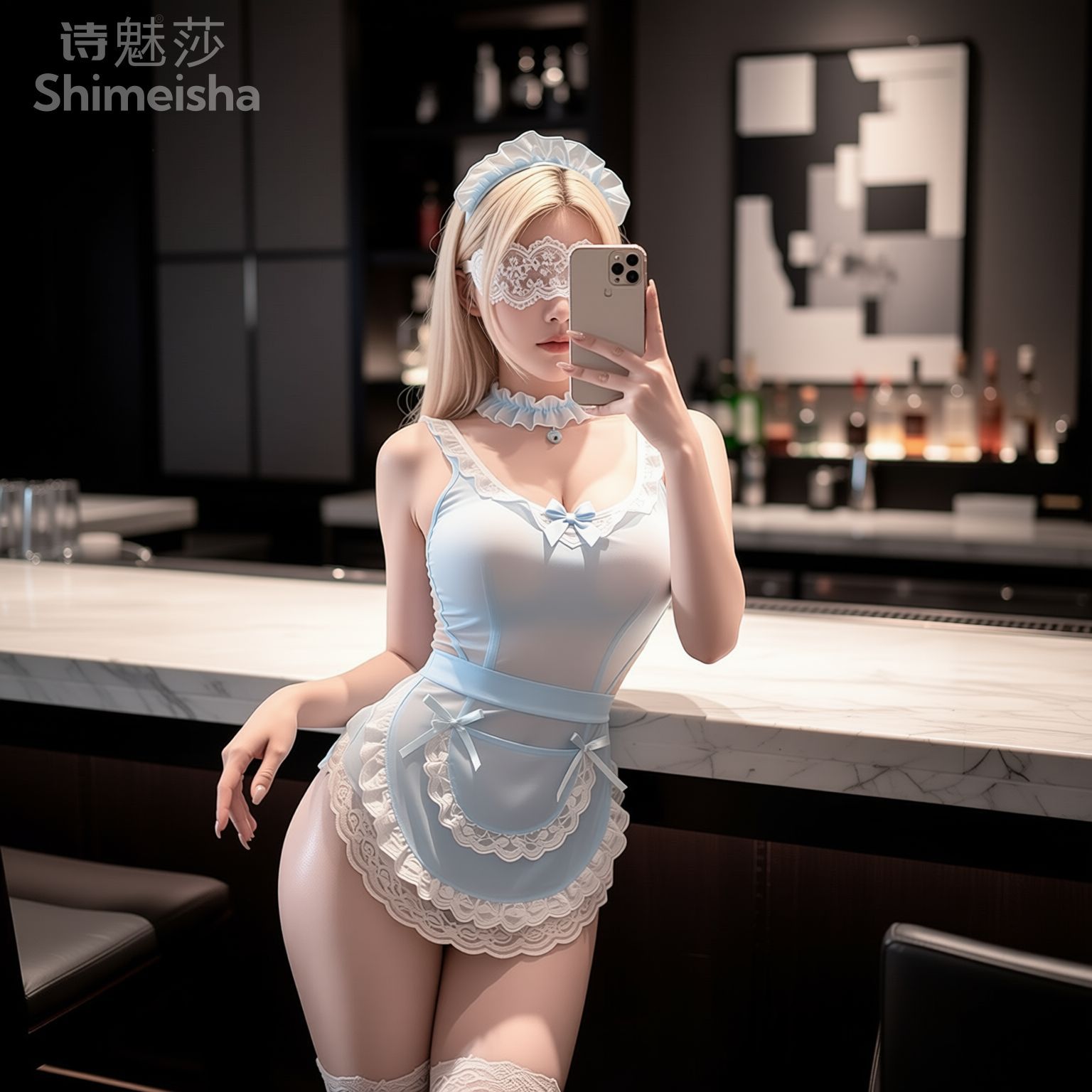ジミコ製、ブルーとホワイトのレースがあしらわれたベビードール - Lace Teddy Lingerie のレビューと価格