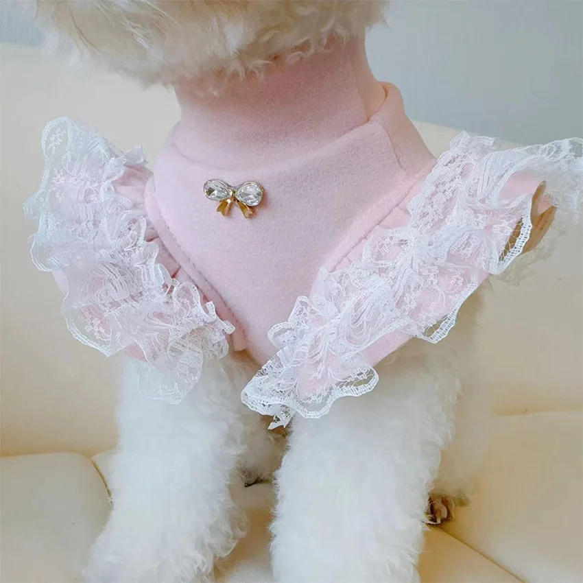 ペット服秋と冬のベースシャツレースフライングスリーブレディー - Lace Teddy Lingerie のレビューと価格