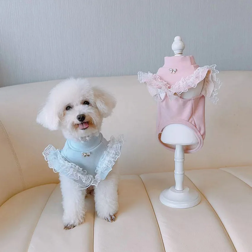 ペット服秋と冬のベースシャツレースフライングスリーブレディー - Lace Teddy Lingerie のレビューと価格