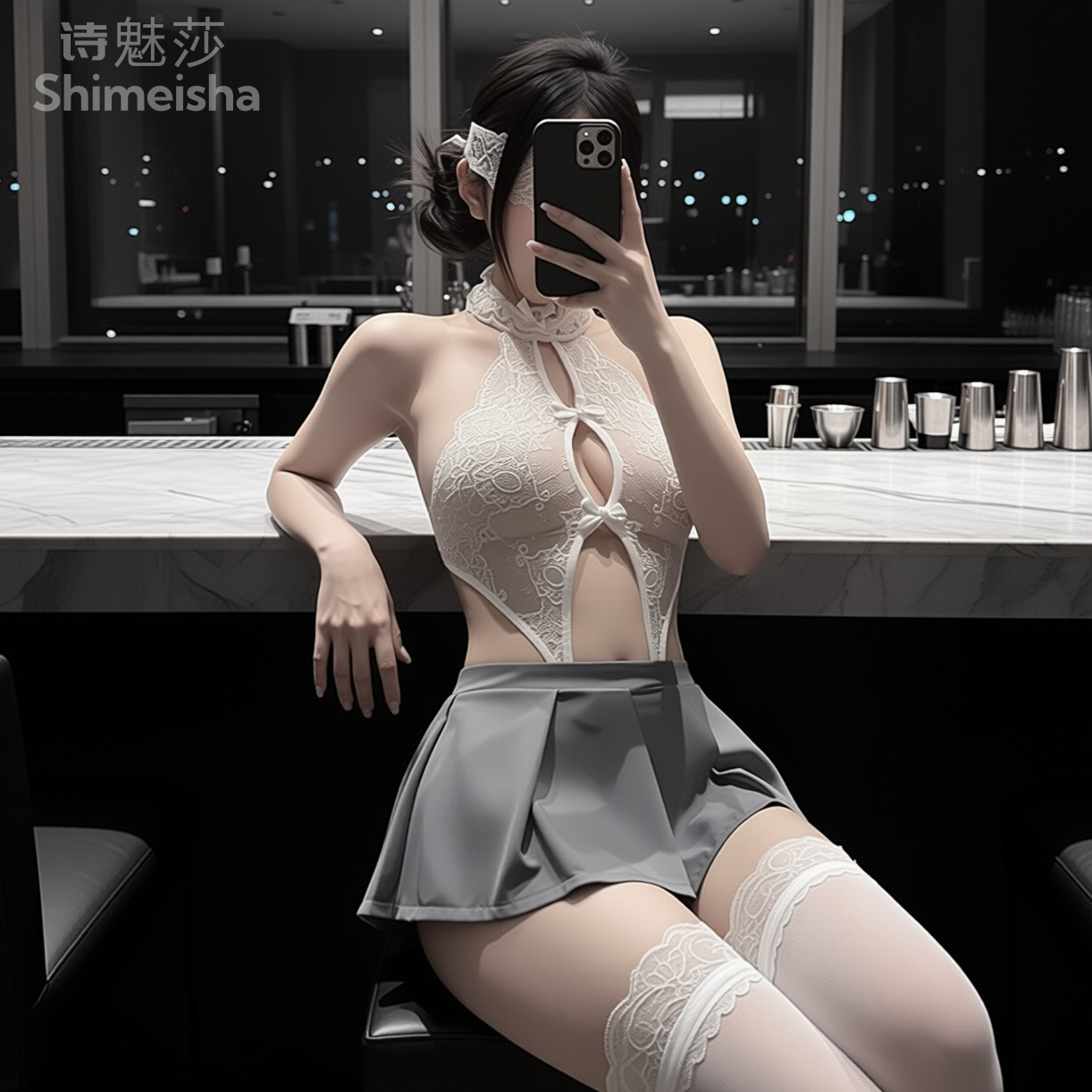ジミコ 女性用 白いレースのホルターネックボディスーツ、グレ - Lace Teddy Lingerie のレビューと価格