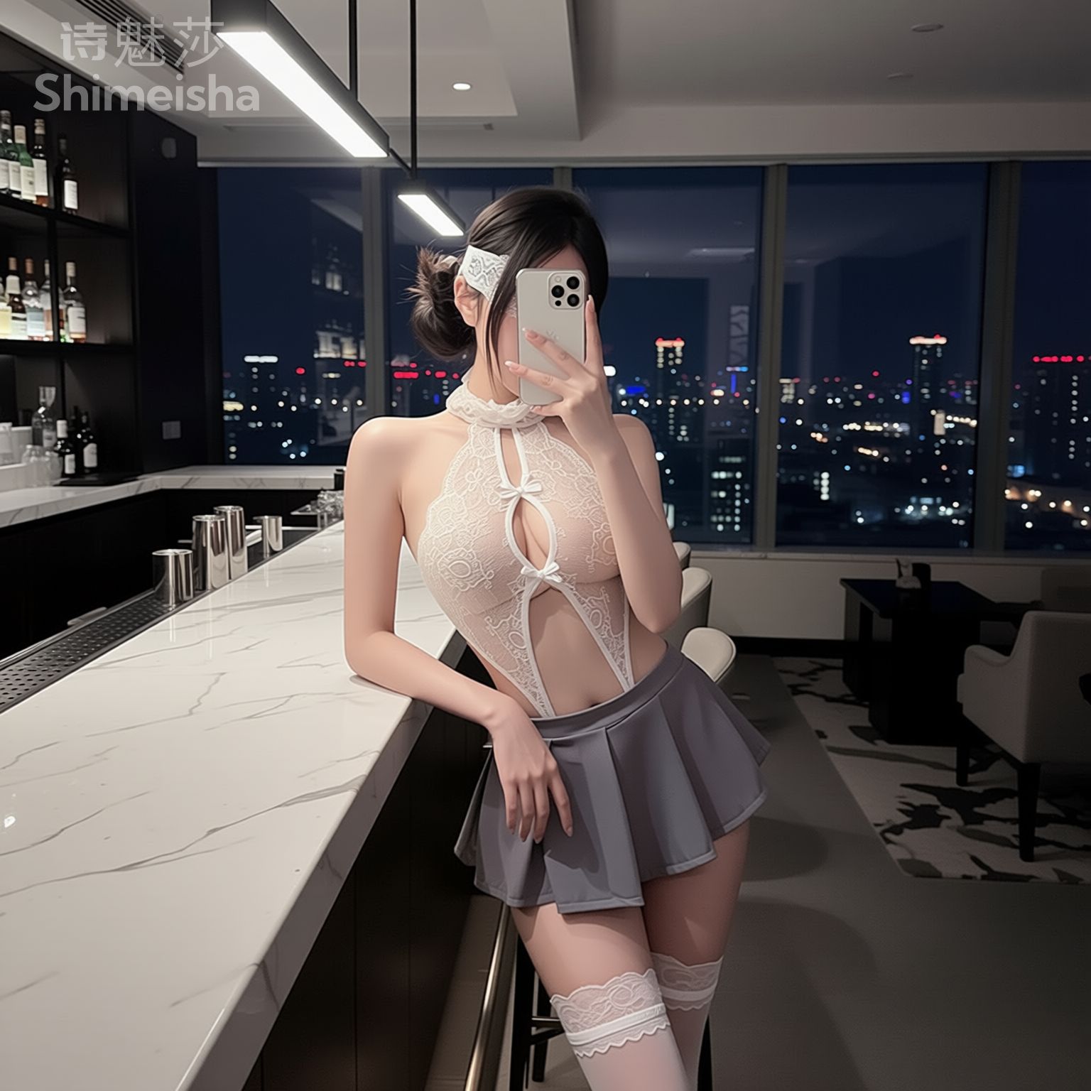 ジミコ 女性用 白いレースのホルターネックボディスーツ、グレ - Lace Teddy Lingerie のレビューと価格
