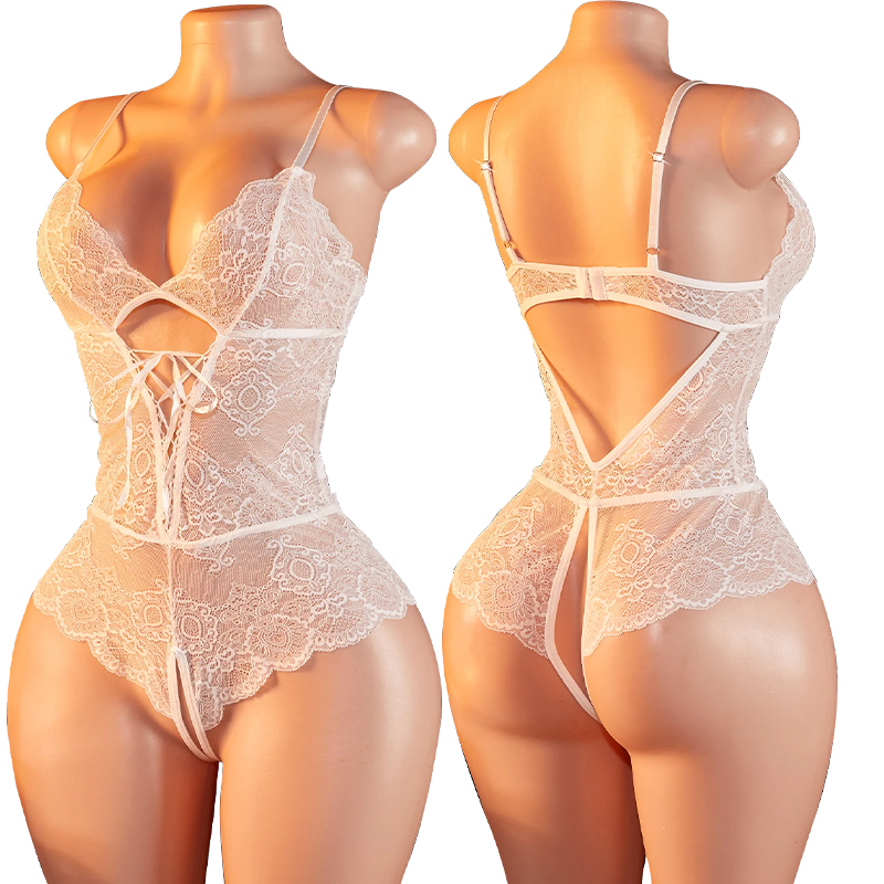 女性用エロティックランジェリー レース透明ブラ セクシーコス - Lace Teddy Lingerie のレビューと価格