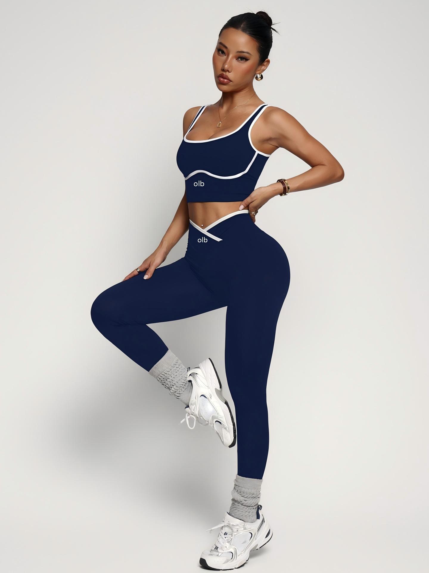 2ピースの新しいスポーツブラベストパンツフィットネススーツ、 - Sports Bra High Impact のレビューと価格