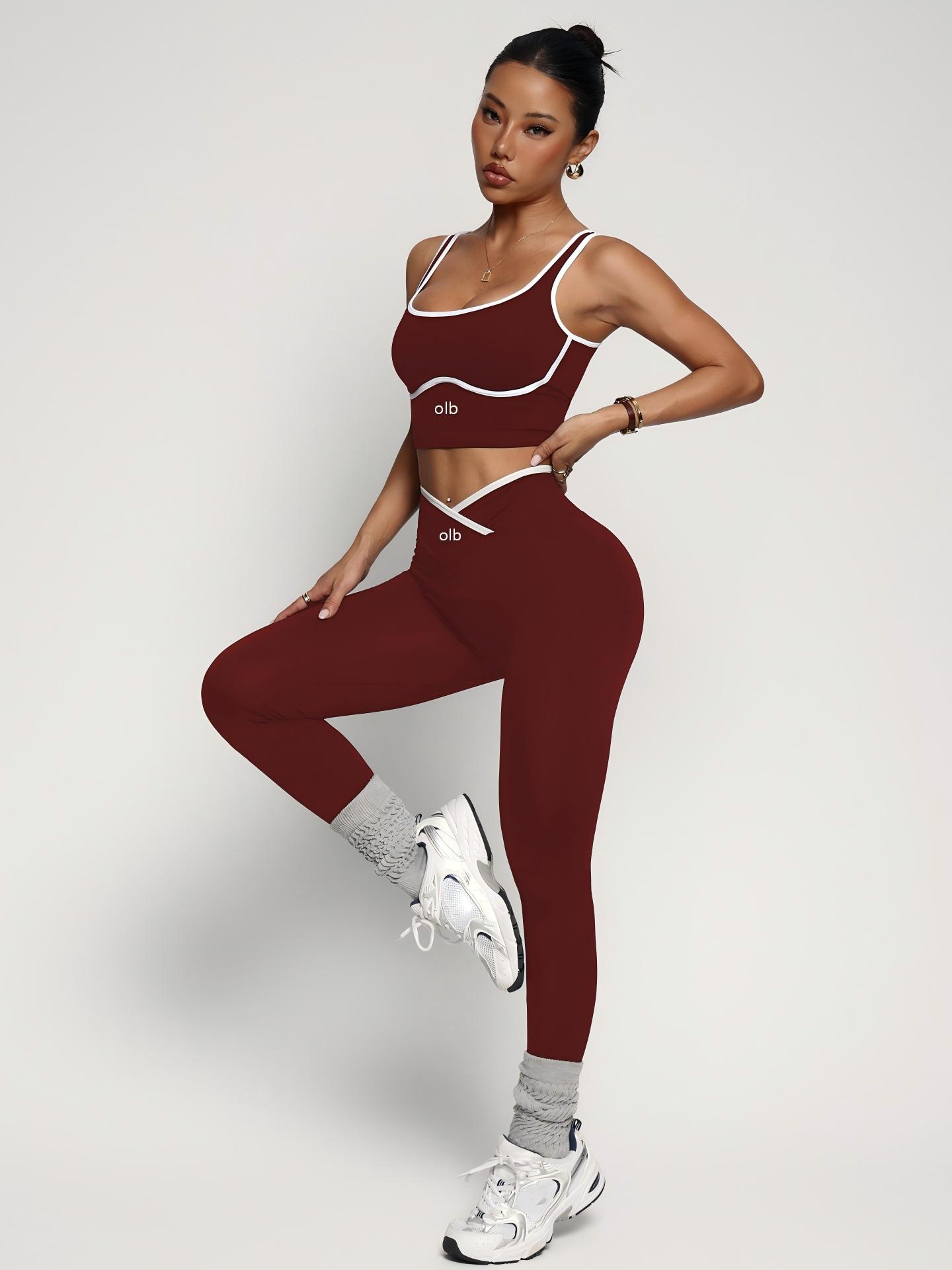 2ピースの新しいスポーツブラベストパンツフィットネススーツ、 - Sports Bra High Impact のレビューと価格