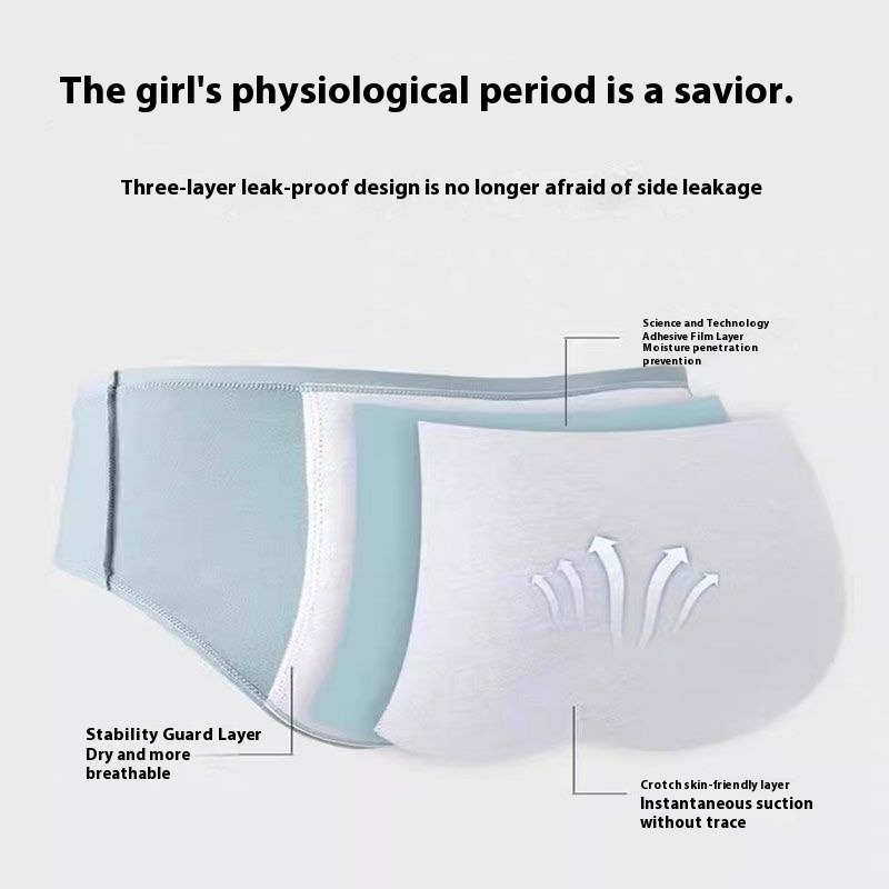 女性期間ショーツ漏れ防止再利用可能な月経下着綿快適な生理用お - Boyshort Underwear のレビューと価格