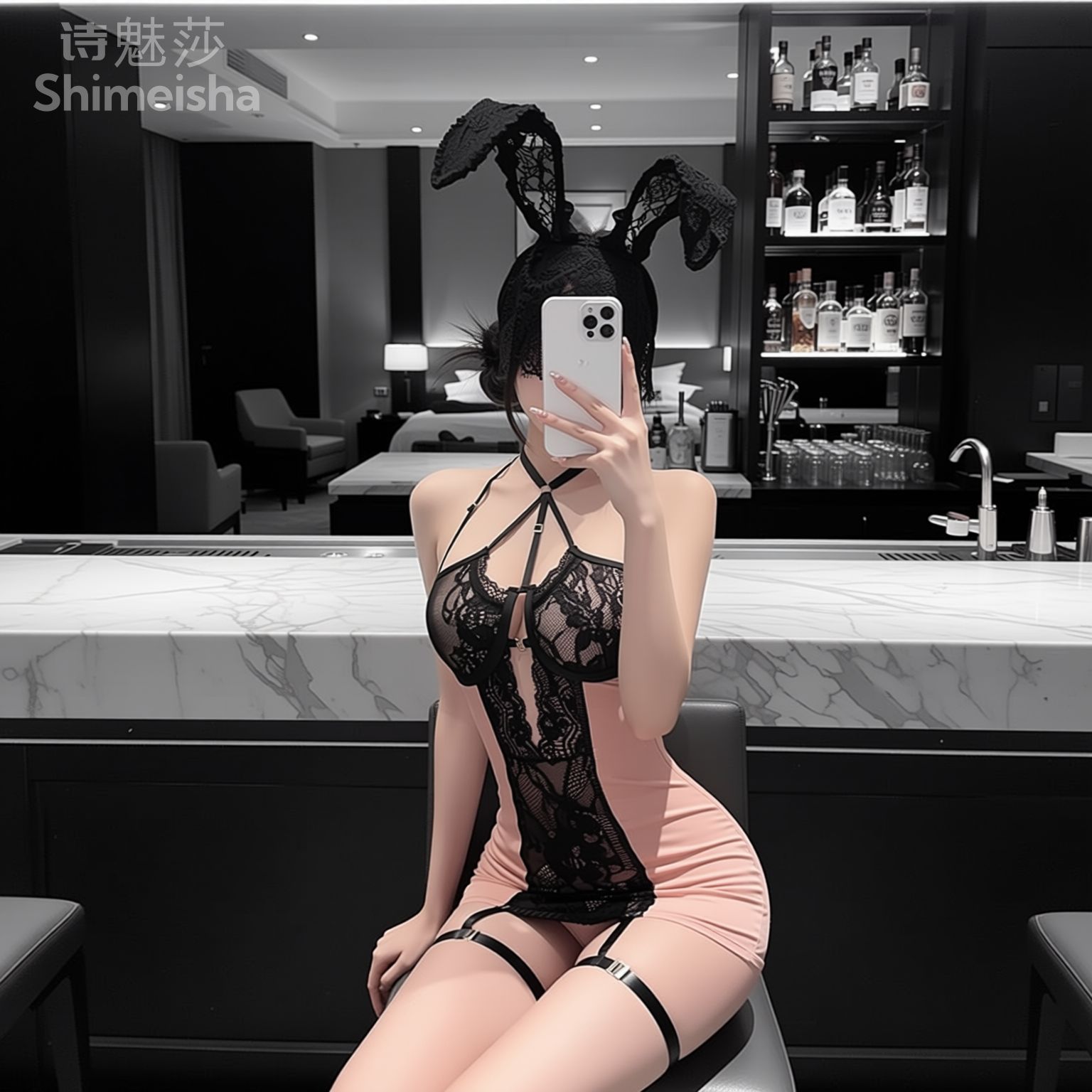 ジミコ 女性用 ピンクと黒のレースが施されたボディコンミニド - Lace Teddy Lingerie のレビューと価格