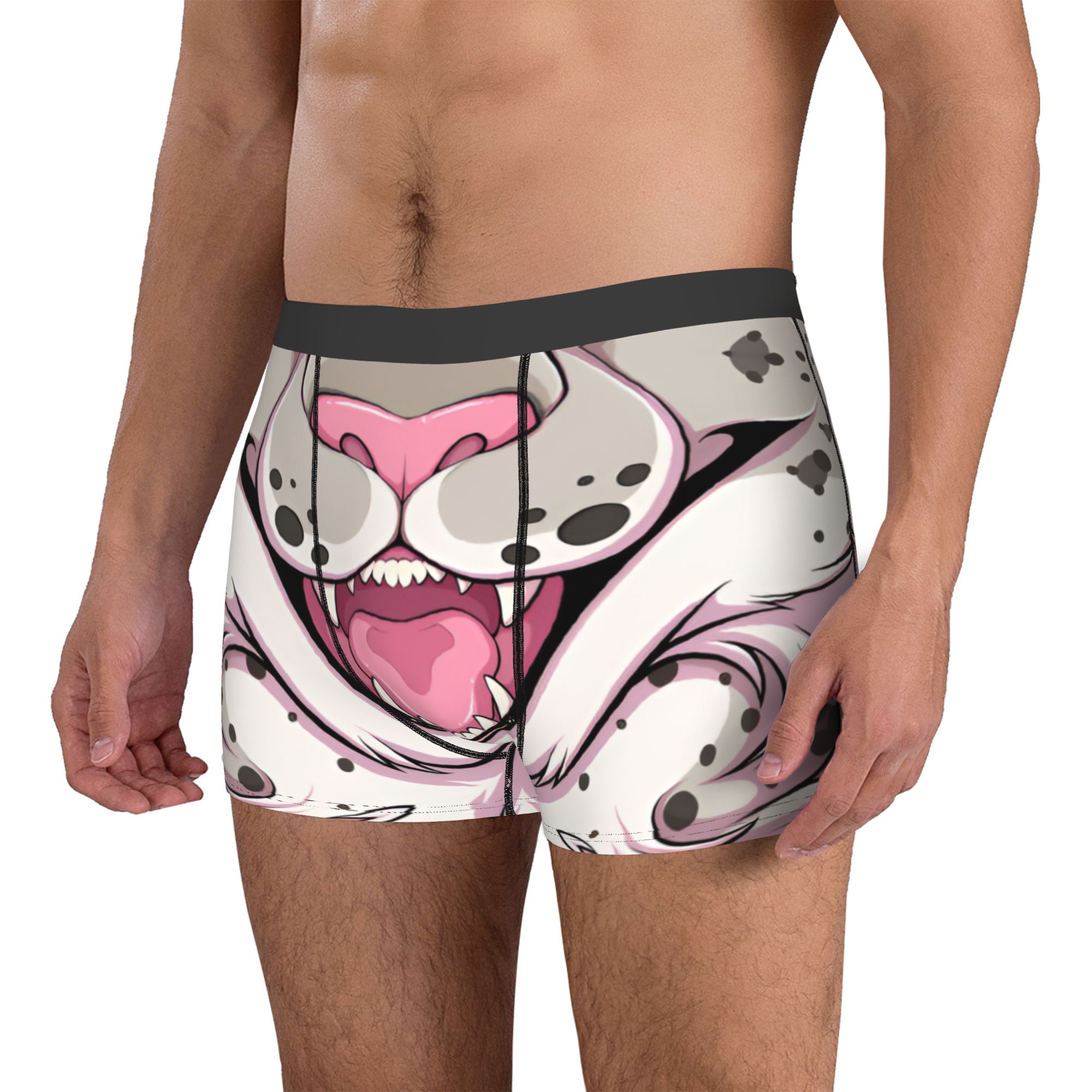 カスタマイズされた動物の頭の形をした下着男性プリント雪豹マウ - Boyshort Underwear のレビューと価格