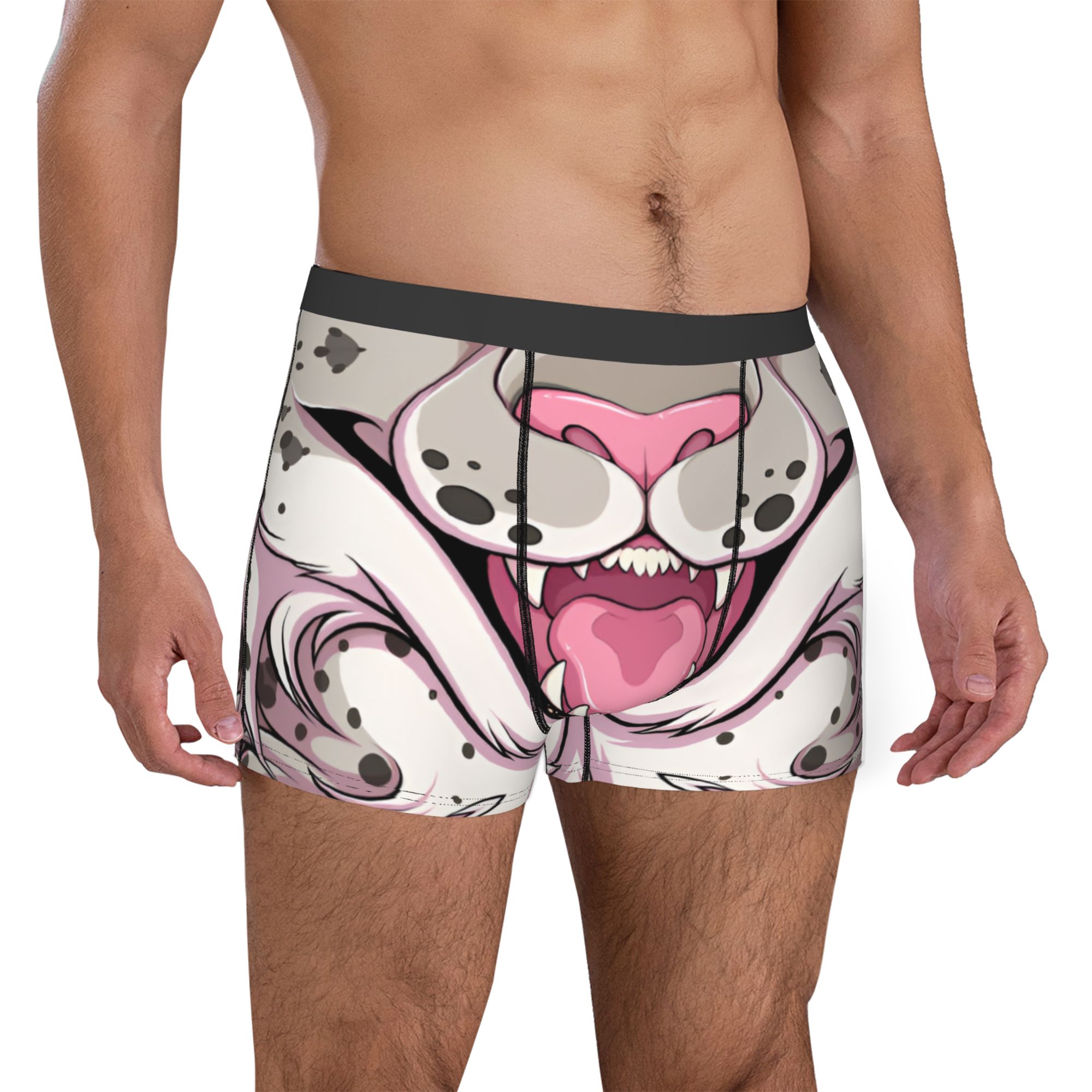 カスタマイズされた動物の頭の形をした下着男性プリント雪豹マウ - Boyshort Underwear のレビューと価格