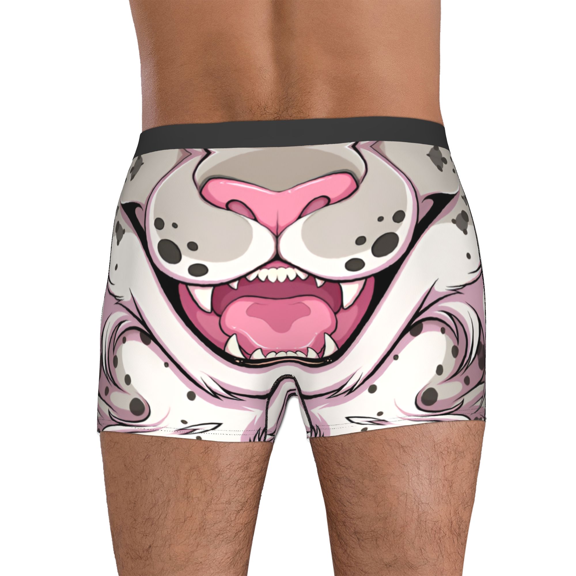 カスタマイズされた動物の頭の形をした下着男性プリント雪豹マウ - Boyshort Underwear のレビューと価格