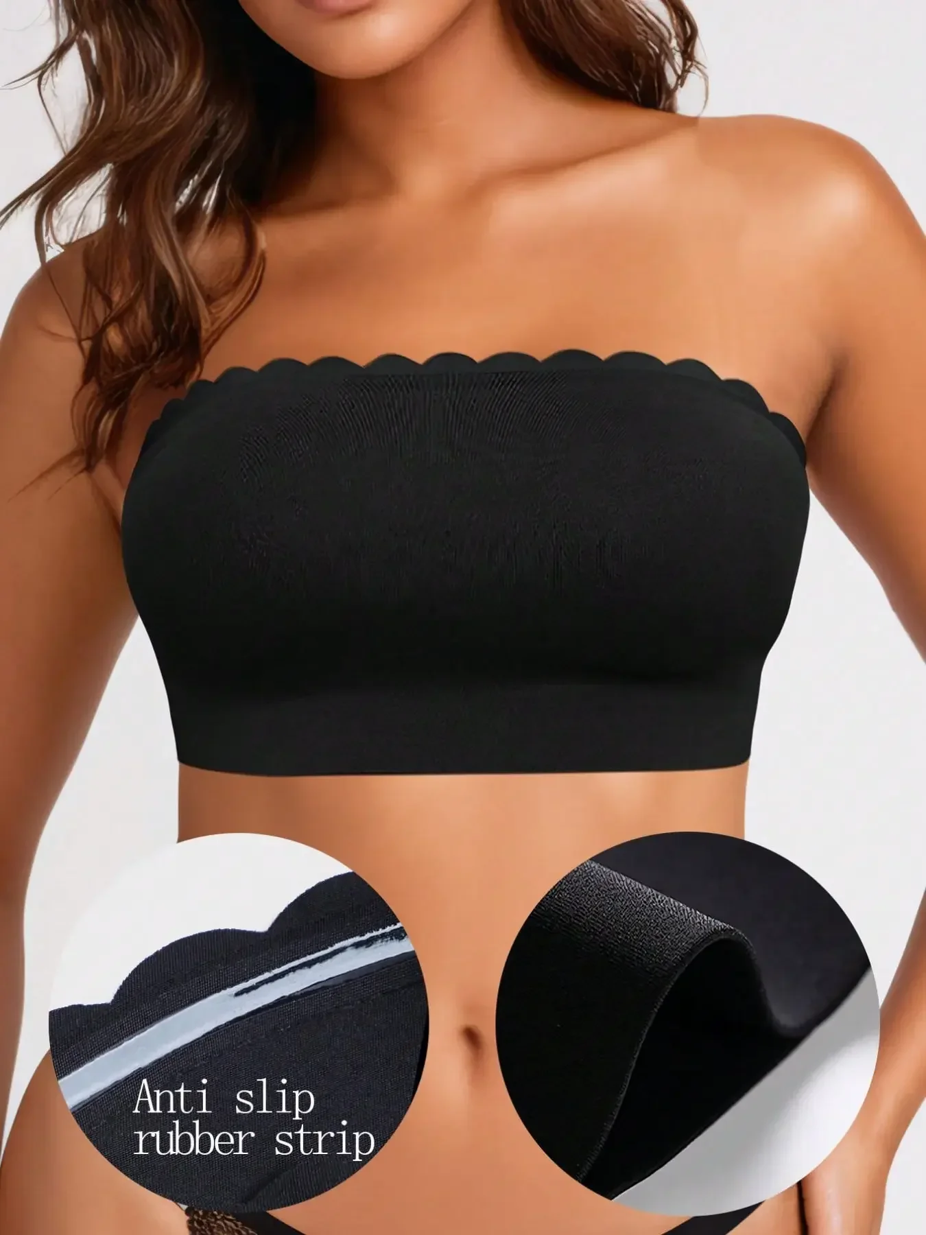 女性用ストラップレスブラ、シームレスバンドゥブラ、カジュアル - Bralette Wireless Soft のレビューと価格