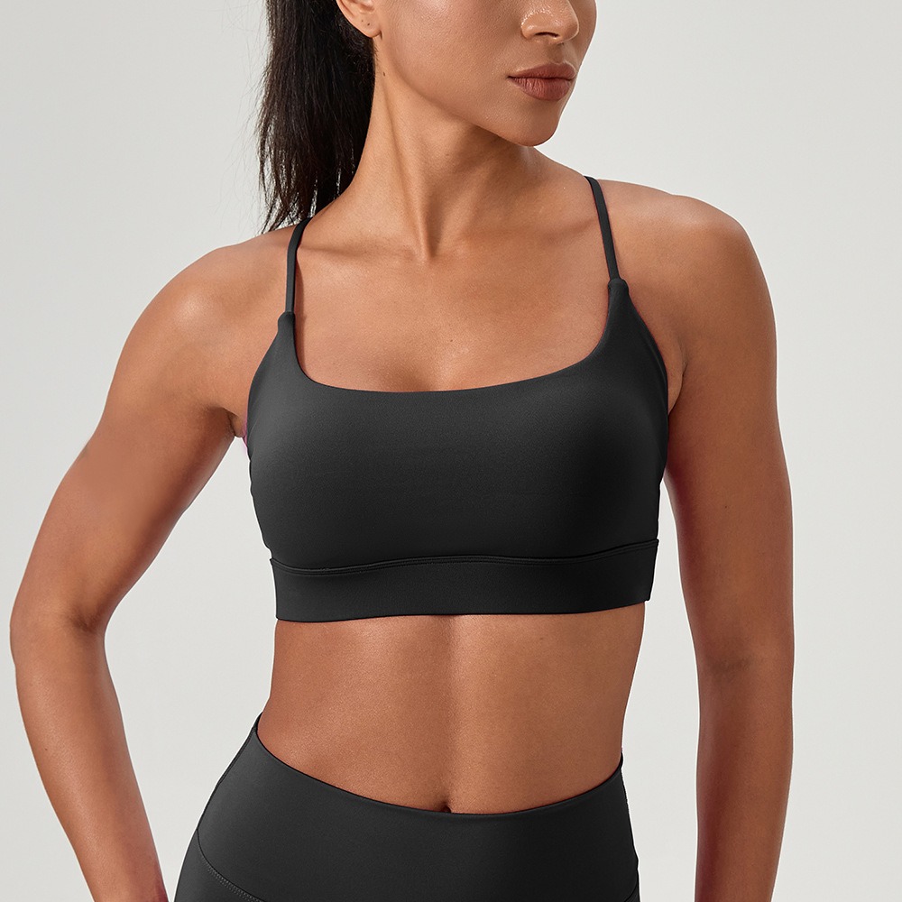 女性のセクシーなヨガブラクロスストラップ通気性フィットネスス - Sports Bra High Impact のレビューと価格