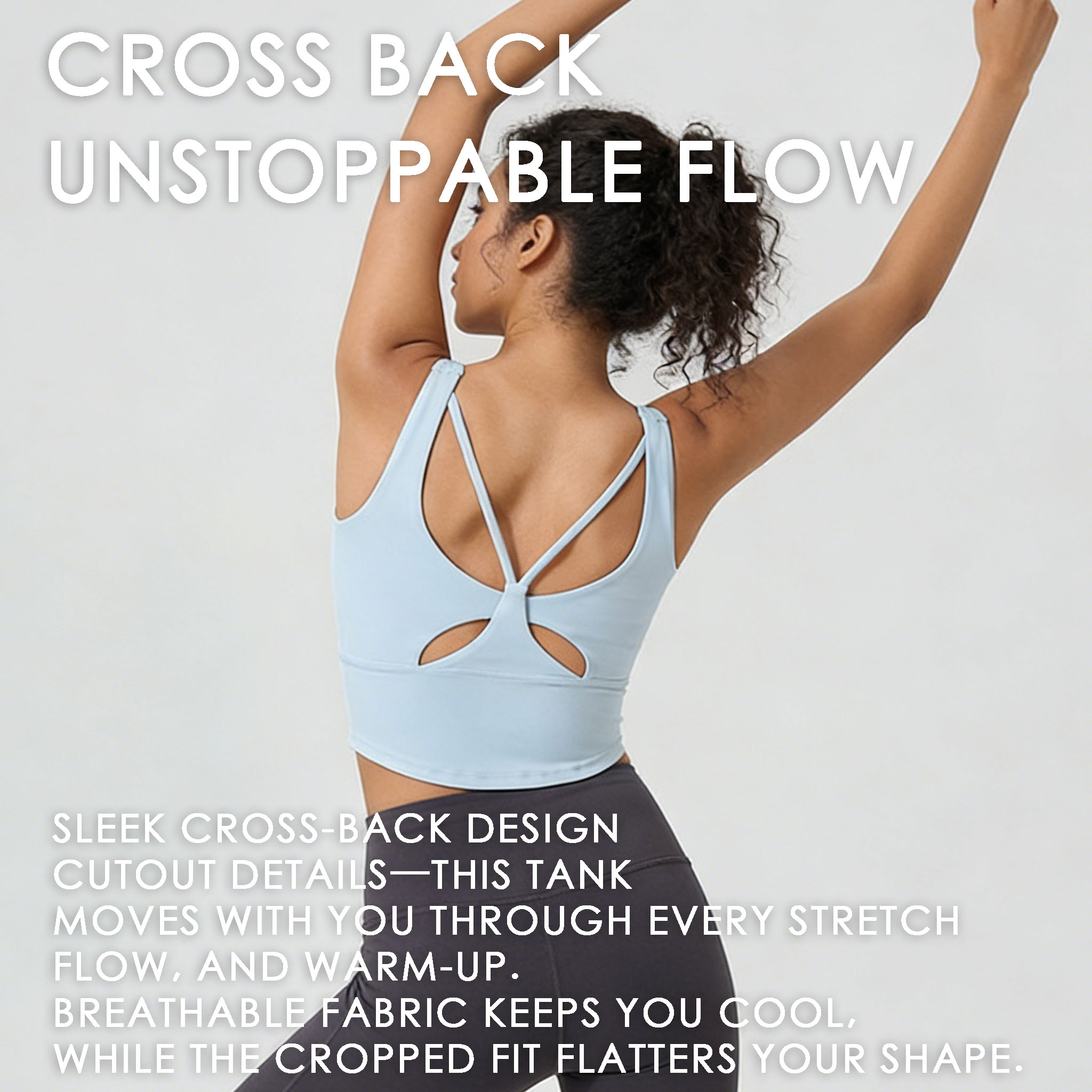 レディース固定カップヨガスポーツブラ - クリスクロスバック - Sports Bra High Impact のレビューと価格
