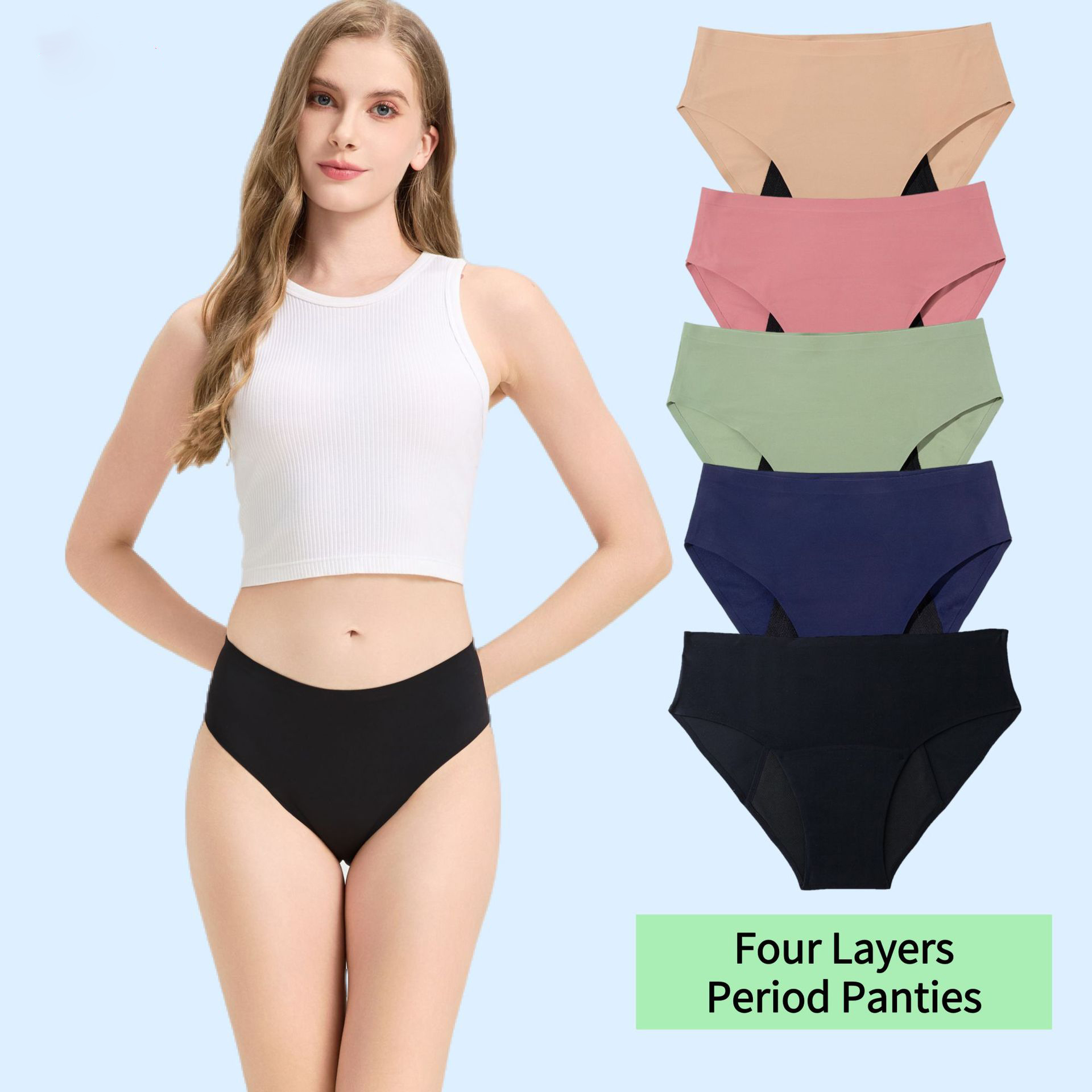 女性用生理用ショーツ 50ml吸収容量 四層構造の漏れ防止生 - Period Panty Absorbent のレビューと価格