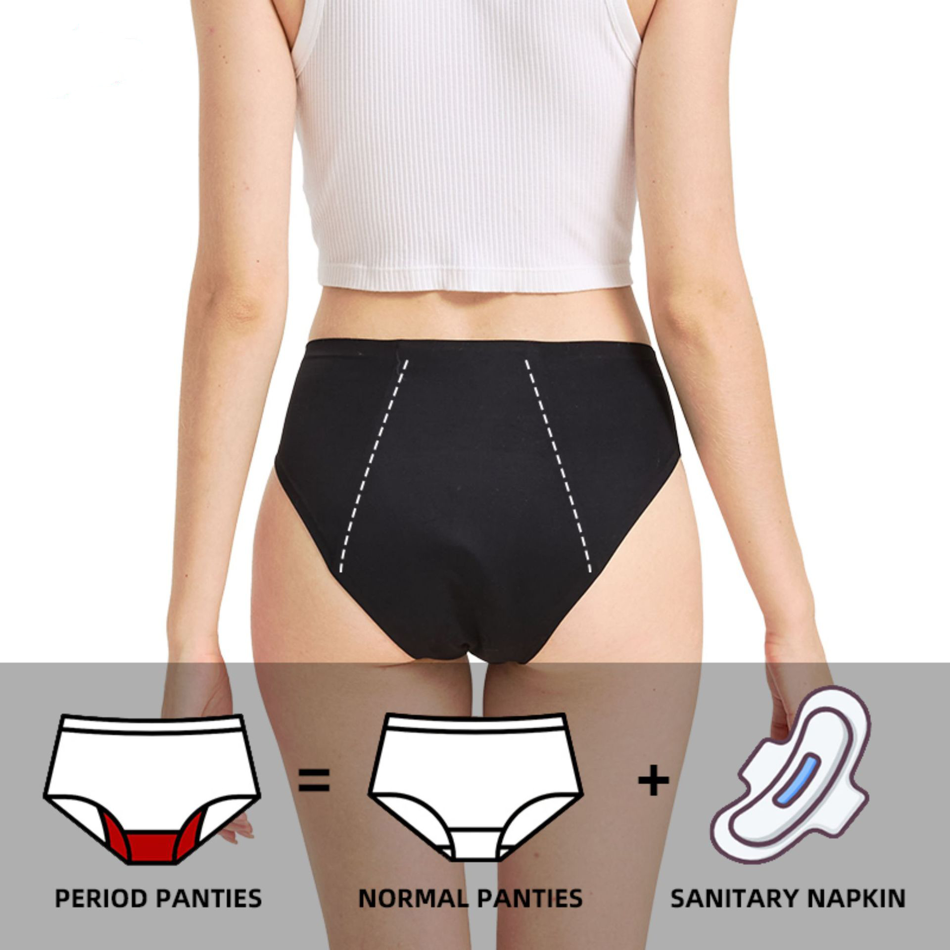 女性用生理用ショーツ 50ml吸収容量 四層構造の漏れ防止生 - Period Panty Absorbent のレビューと価格