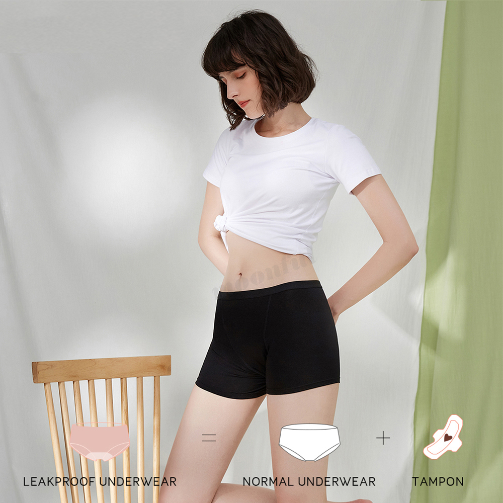吸収性のある生理用パンティー 女性用生理用下着 洗える 多い - Boyshort Underwear のレビューと価格